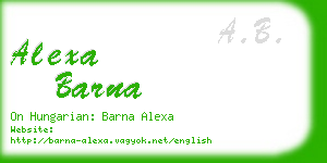 alexa barna business card